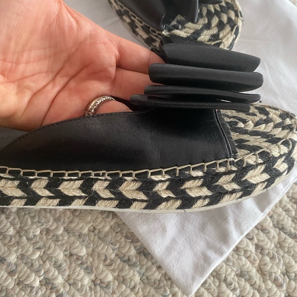 Siegerson Morrison leather bow platform slides - Picture 2 of 10